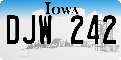 IA license plate DJW242