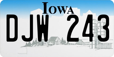 IA license plate DJW243