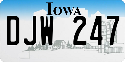 IA license plate DJW247