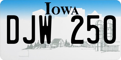 IA license plate DJW250