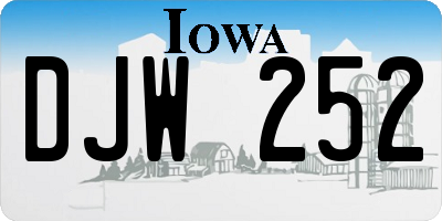 IA license plate DJW252