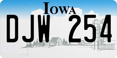 IA license plate DJW254