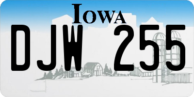 IA license plate DJW255