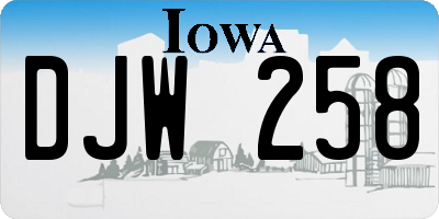 IA license plate DJW258