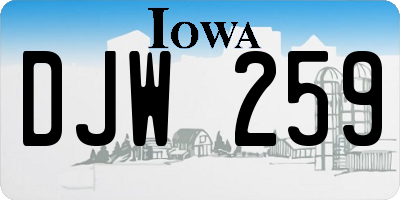 IA license plate DJW259