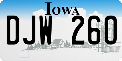 IA license plate DJW260
