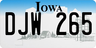 IA license plate DJW265