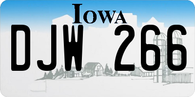 IA license plate DJW266
