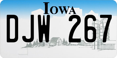 IA license plate DJW267