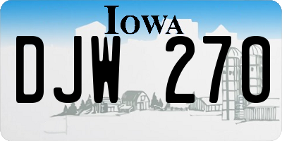 IA license plate DJW270