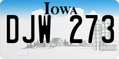 IA license plate DJW273