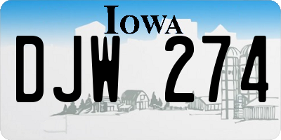 IA license plate DJW274