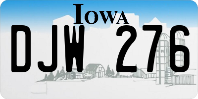 IA license plate DJW276