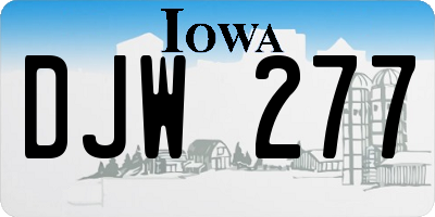 IA license plate DJW277