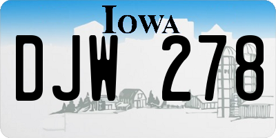 IA license plate DJW278