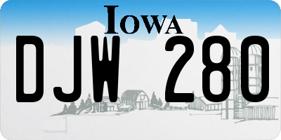 IA license plate DJW280