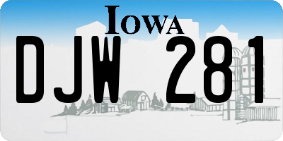 IA license plate DJW281