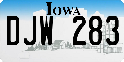 IA license plate DJW283