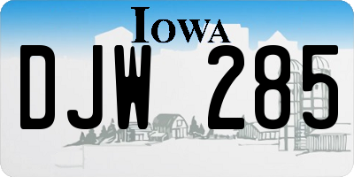 IA license plate DJW285