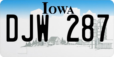 IA license plate DJW287