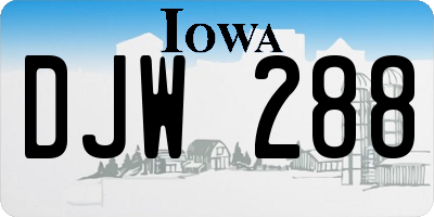 IA license plate DJW288