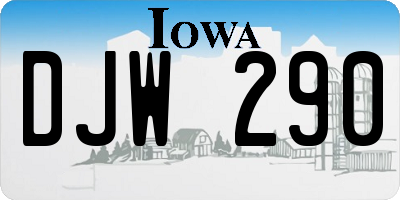 IA license plate DJW290