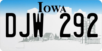 IA license plate DJW292