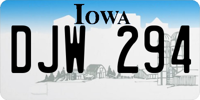 IA license plate DJW294