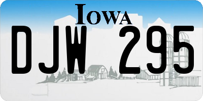 IA license plate DJW295