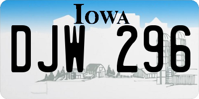 IA license plate DJW296