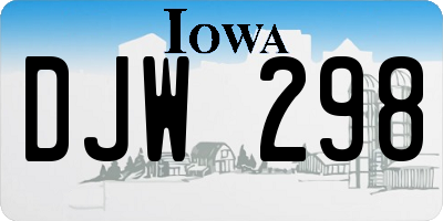 IA license plate DJW298