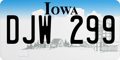 IA license plate DJW299