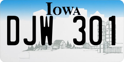 IA license plate DJW301