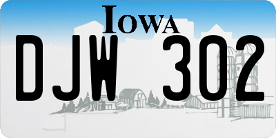 IA license plate DJW302