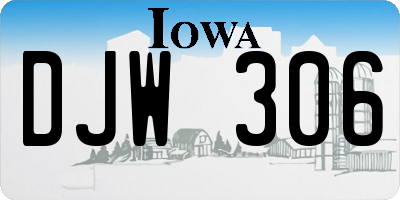 IA license plate DJW306