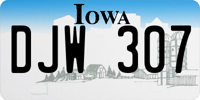 IA license plate DJW307