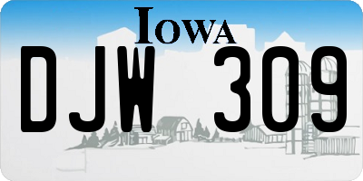 IA license plate DJW309