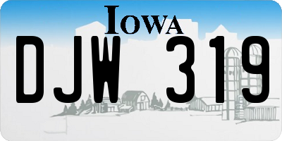 IA license plate DJW319