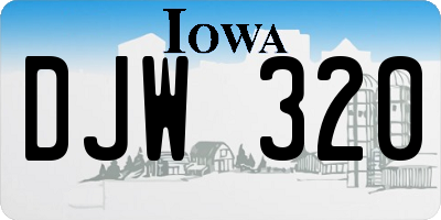IA license plate DJW320