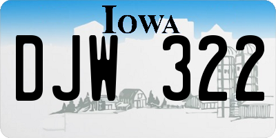 IA license plate DJW322