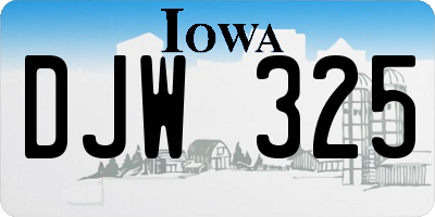 IA license plate DJW325