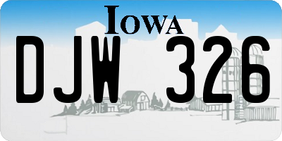 IA license plate DJW326