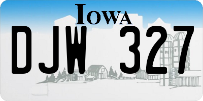 IA license plate DJW327