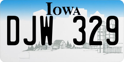IA license plate DJW329