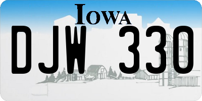 IA license plate DJW330