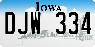 IA license plate DJW334