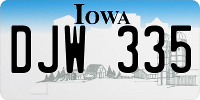 IA license plate DJW335