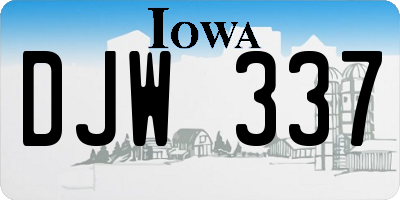 IA license plate DJW337