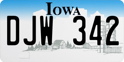 IA license plate DJW342