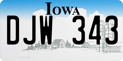 IA license plate DJW343